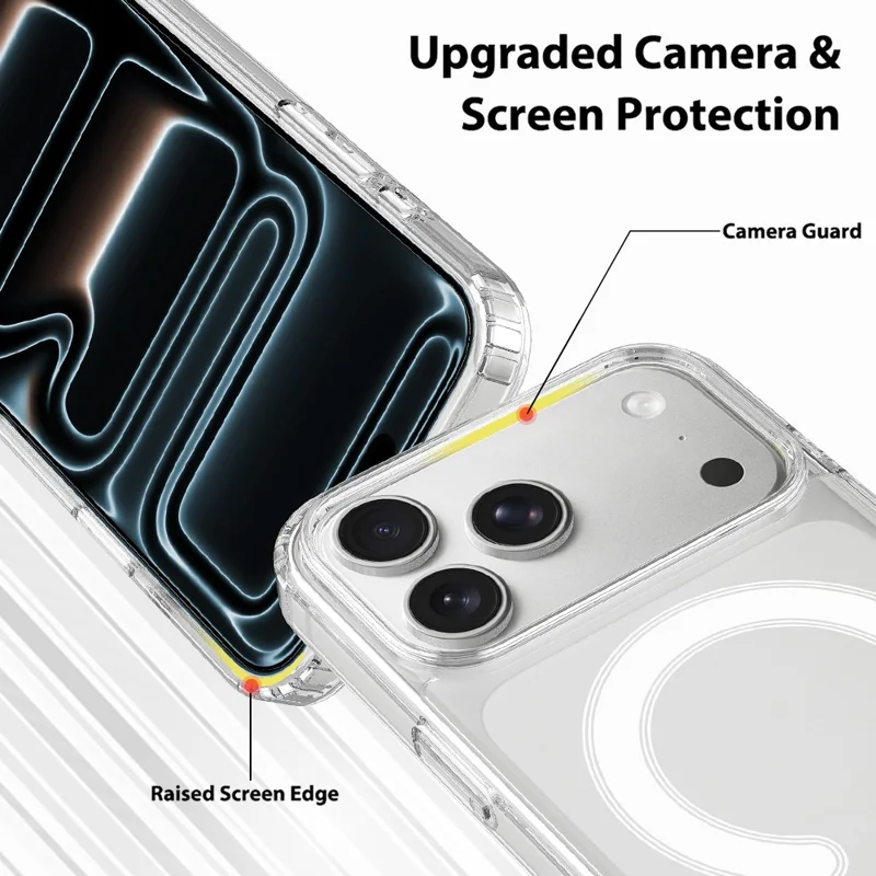 For iPhone 18 Pro Max Magnetic Case TPU + Acrylic Phone Cover with Camera Control Button - Transparent - 7