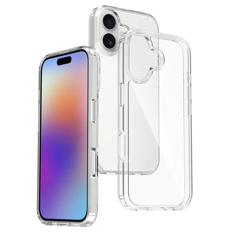 For iPhone 18 Clear Phone Case TPU+Acrylic Shockproof Phone Back Cover - Clear - 2