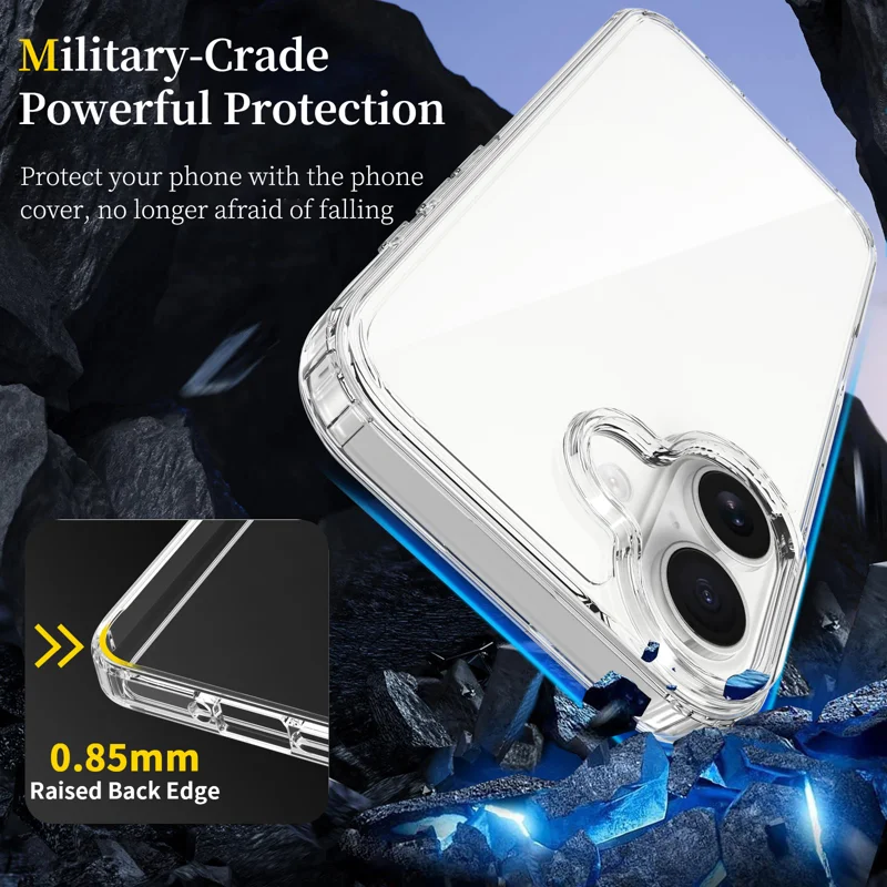 For iPhone 18 Clear Phone Case TPU+Acrylic Shockproof Phone Back Cover - Clear - 3