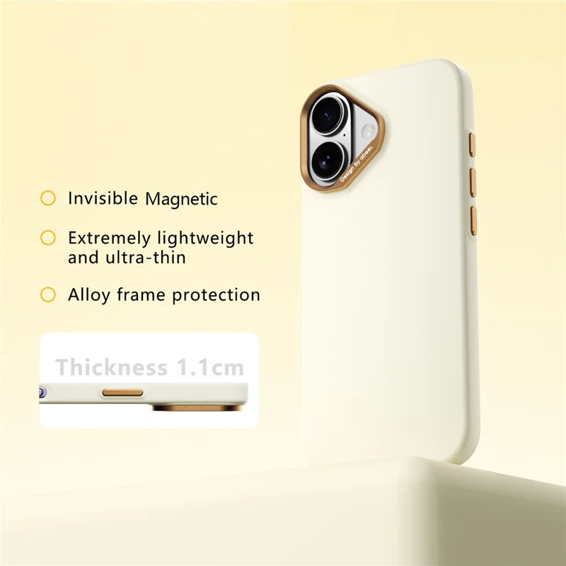 ABEEL For iPhone 17 / 18 Magnetic Case Liquid Silicone Skin Feel PC Phone Cover - Yellow - 2