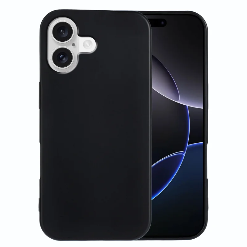 For iPhone 18 TPU Case Soft Matte Anti-fingerprint Phone Back Cover - Black - 1