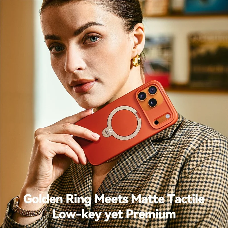 CASEKOO for iPhone 18 Pro / 17 Pro Case Magnetic Rotatable Kickstand PC + TPU Drop Protection Phone Cover - Orange - 5
