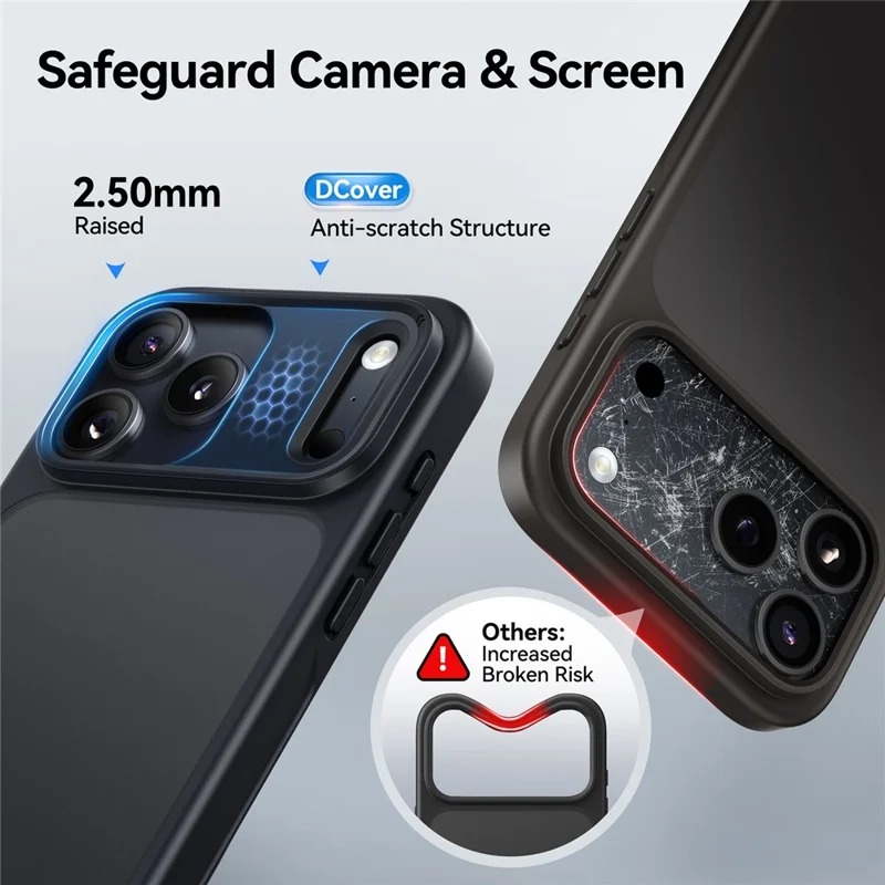 CASEKOO for iPhone 18 Pro Max / 17 Pro Max Case PC + TPU Matte Finish Anti-Fingerprint Phone Cover - Black - 3