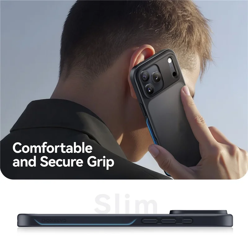 CASEKOO for iPhone 18 Pro Max / 17 Pro Max Case PC + TPU Matte Finish Anti-Fingerprint Phone Cover - Black - 8