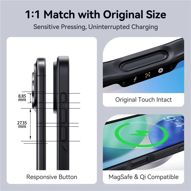 CASEKOO for iPhone 18 Pro / 17 Pro Case PC + TPU Matte Finish Anti-Fingerprint Phone Cover - Black - 9