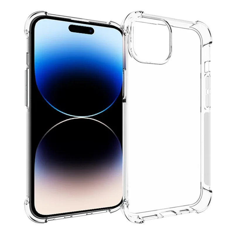 For iPhone 15 Super Clear TPU Cell Phone Case Non-Slip Anti-Dust Mobile Phone Back Cover Shell - 1