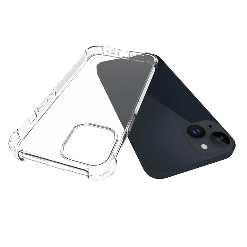 For iPhone 15 Super Clear TPU Cell Phone Case Non-Slip Anti-Dust Mobile Phone Back Cover Shell - 2