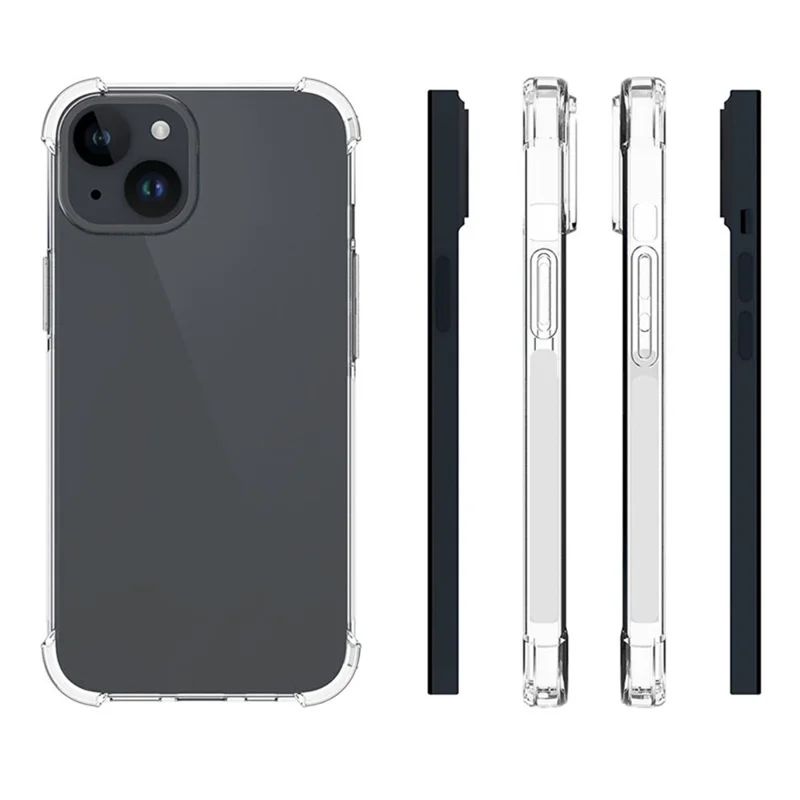 For iPhone 15 Super Clear TPU Cell Phone Case Non-Slip Anti-Dust Mobile Phone Back Cover Shell - 5
