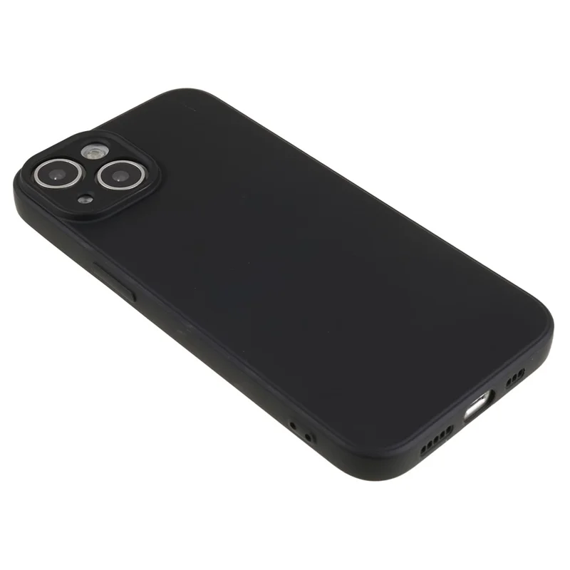 Fiber Lining Shell for iPhone 15 Plus Candy Color TPU Phone Case Rubberized Phone Cover - Black - 4