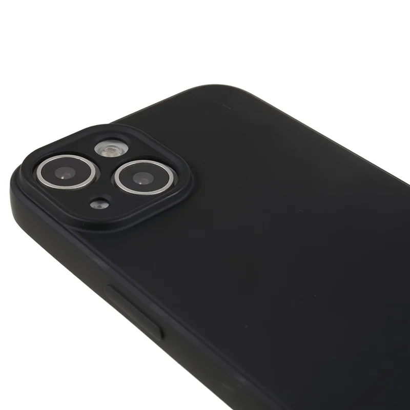 Fiber Lining Shell for iPhone 15 Candy Color Anti-Drop TPU Phone Case Rubberized Phone Cover - Black - 7