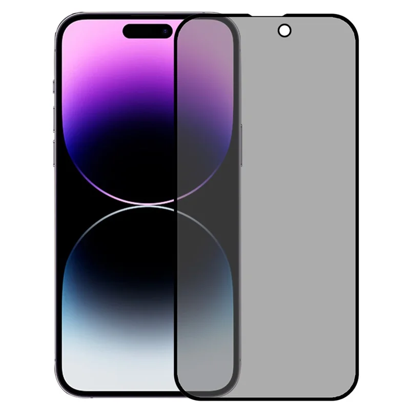 For iPhone 16 Plus Screen Protector Full Coverage Anti-Spy Silk Printing Tempered Glass Film - 1