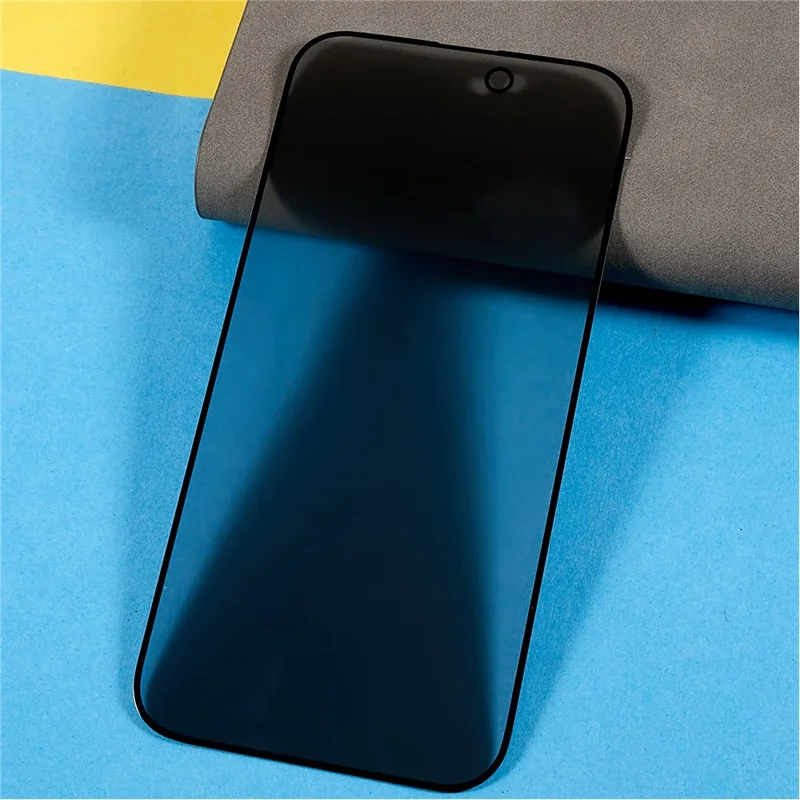 For iPhone 16 Plus Screen Protector Full Coverage Anti-Spy Silk Printing Tempered Glass Film - 3