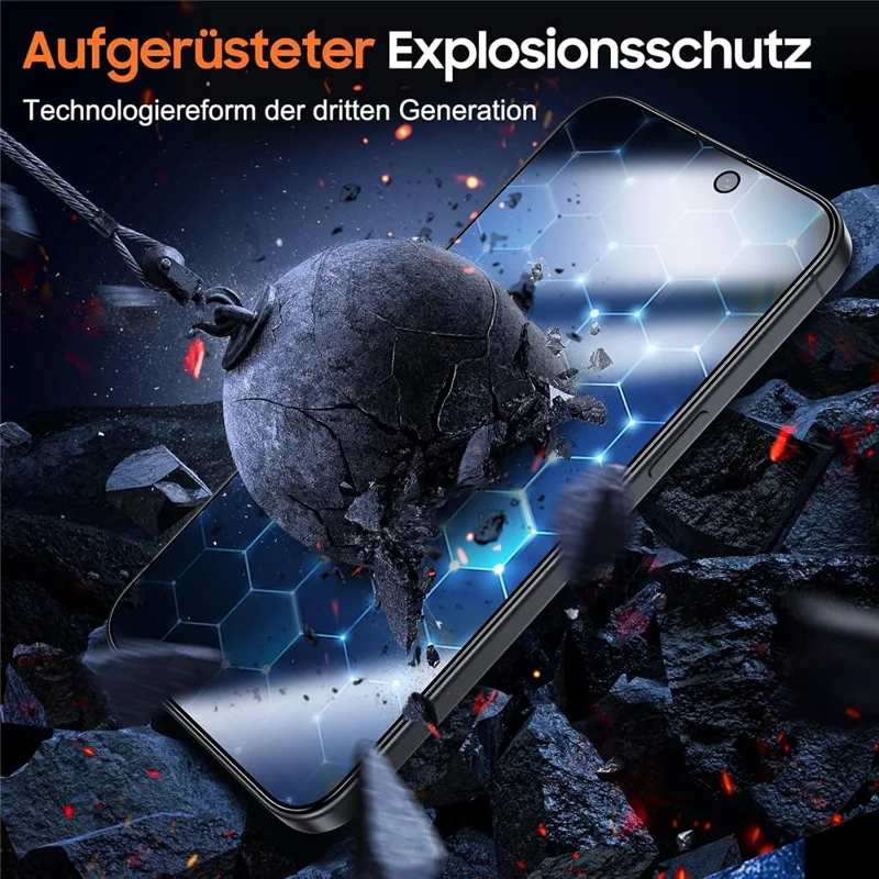 2Pcs For iPhone 15 Pro Max Anti Spy High Aluminium Silicon Glass Screen Protector with Dust Removal Tool - 6