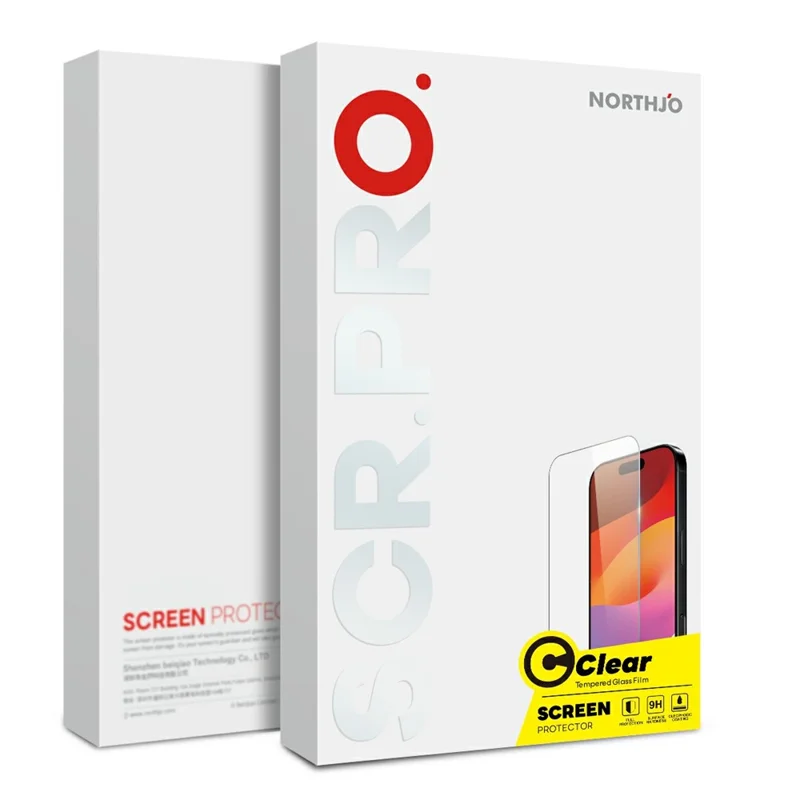 NORTHJO A+ For iPhone 17 Pro Screen Protector Clarity 0.3mm 2.5D Tempered Glass Film - 4