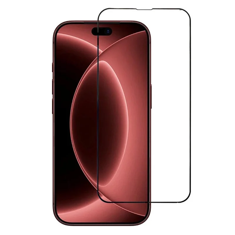 For iPhone 18 Pro Max Screen Protector Silk Printing Full Glue Full Coverage Tempered Glass Screen Film - Black Edge - 1