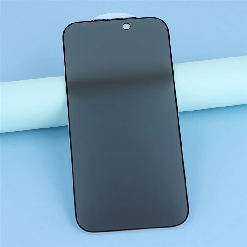 For iPhone 18 Pro Privacy Screen Protector Matte Silk Printing Anti-Spy Tempered Glass Film with Dust-Proof Mesh - Black - 3