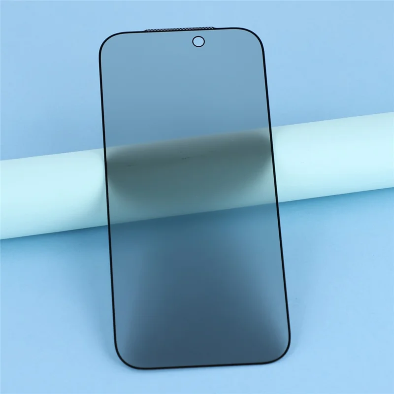 For iPhone 18 Pro Privacy Screen Protector Matte Silk Printing Anti-Spy Tempered Glass Film with Dust-Proof Mesh - Black - 4