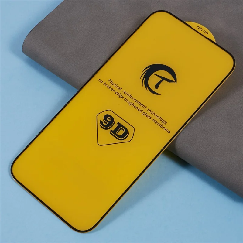 For iPhone 18 Pro Max Screen Protector Silk Print Full Glue 9D Tempered Glass Film - Black - 3