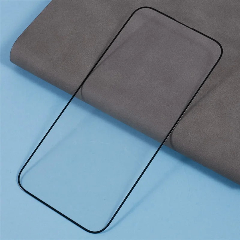 For iPhone 18 Pro Screen Protector Silk Print Full Glue 9D Tempered Glass Film - Black - 4