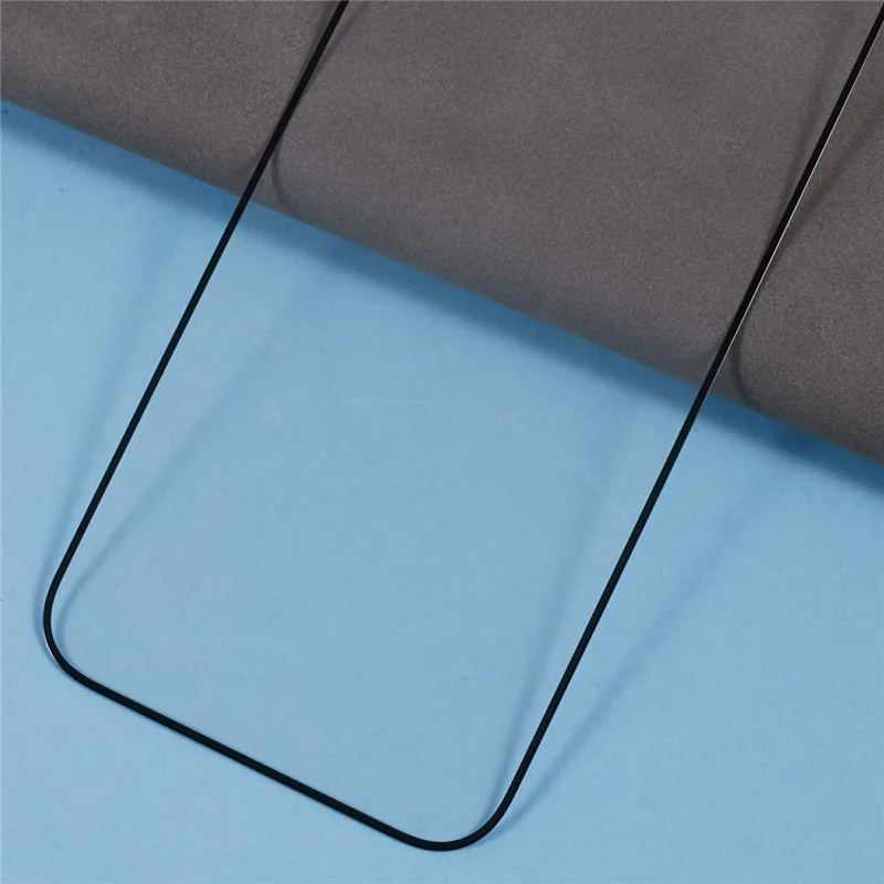 For iPhone 18 Pro Screen Protector Silk Print Full Glue 9D Tempered Glass Film - Black - 6