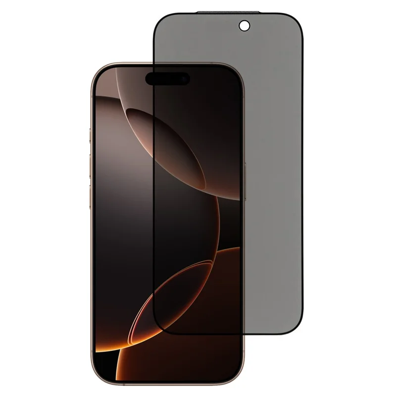 For iPhone 18 Pro Max Anti-Peep Screen Protector Tempered Glass Film - Black - 1