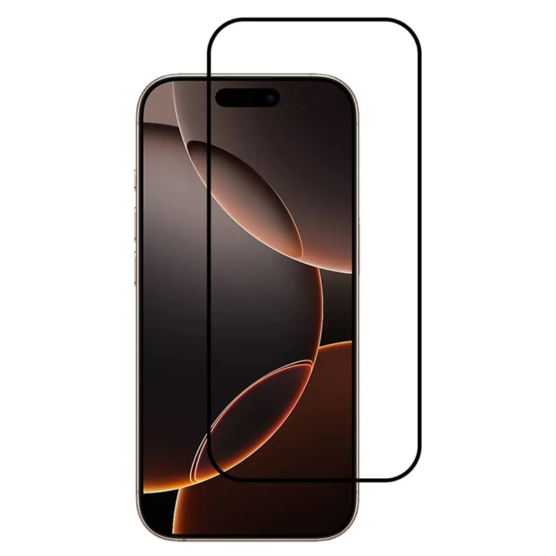 For iPhone 18 Pro Tempered Glass Film Silk Printing Full Glue Secondary Hardening Full Screen Protector - Black - 1