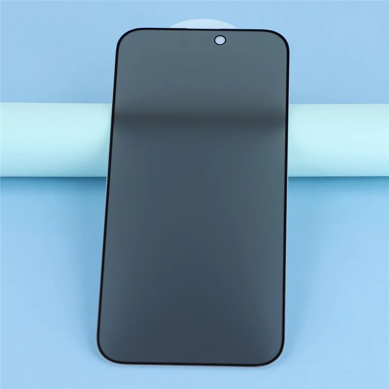For iPhone 18 Pro Anti-spy Screen Protector Full Glue Bright Silk Printing Edge Matte Full Cover Tempered Glass Film - Black - 2