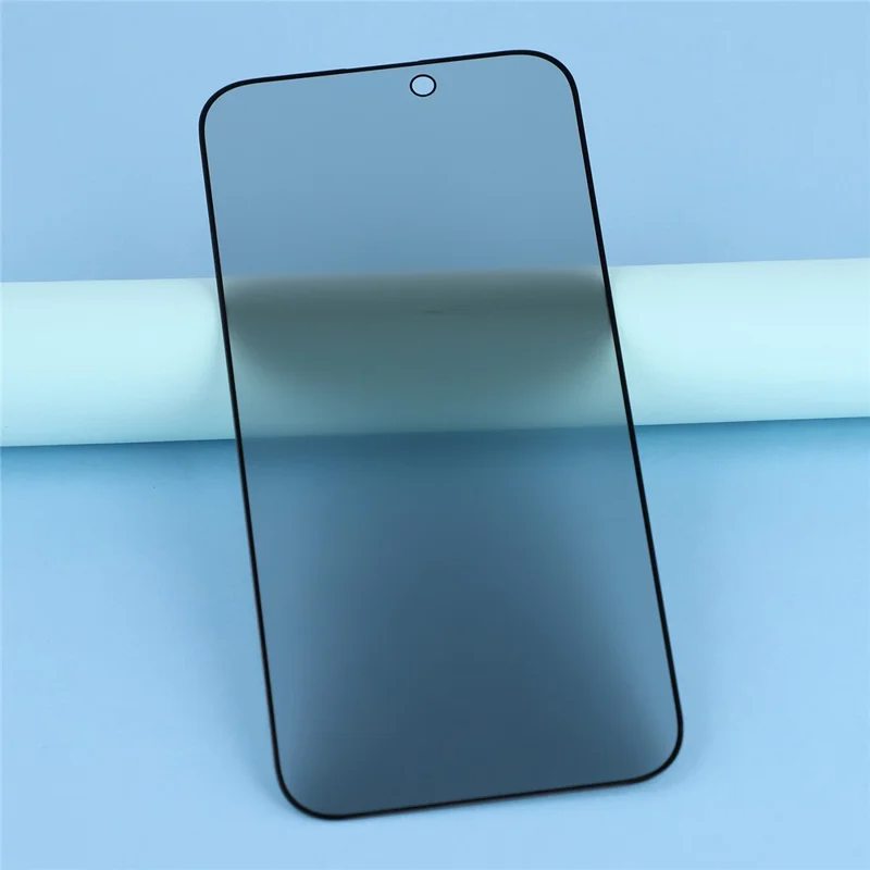 For iPhone 18 Pro Anti-spy Screen Protector Full Glue Bright Silk Printing Edge Matte Full Cover Tempered Glass Film - Black - 3