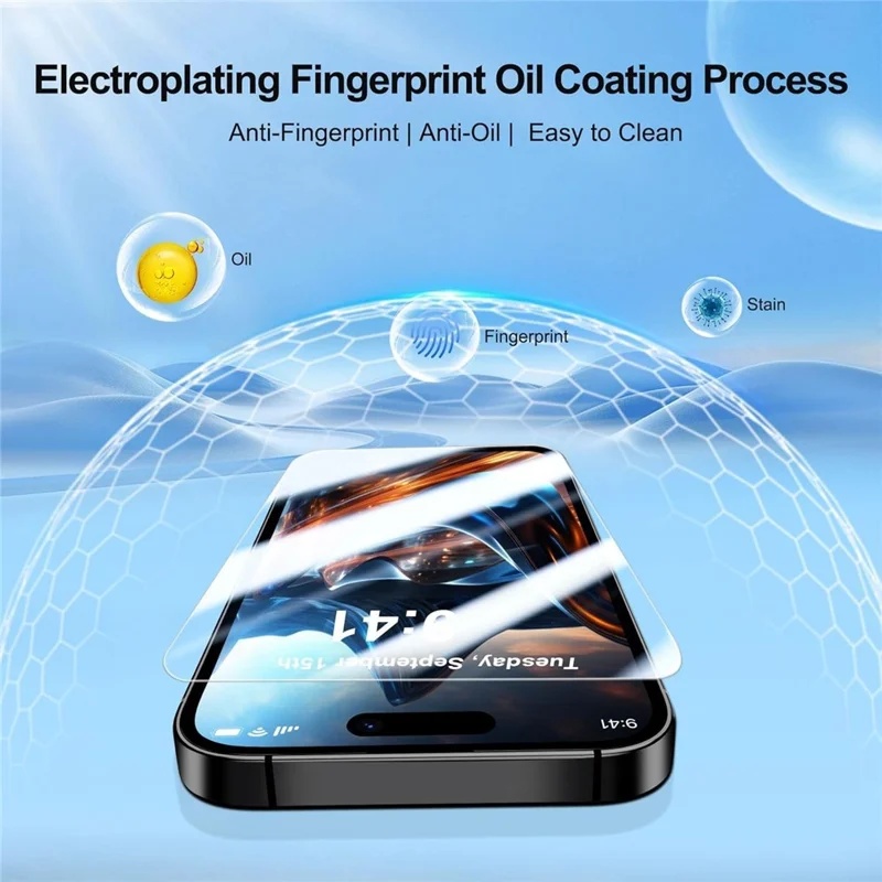 2Pcs For iPhone 18 Pro Max Screen Protector 2.5D Arc Edge High Clarity Tempered Glass Film with Camera Lens Film - Transparent - 2
