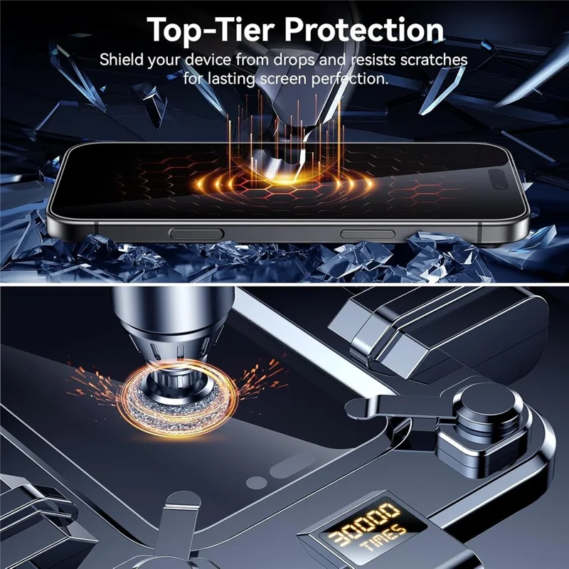 2Pcs For iPhone 18 Pro Max Screen Protector 2.5D Arc Edge High Clarity Tempered Glass Film with Camera Lens Film - Transparent - 4