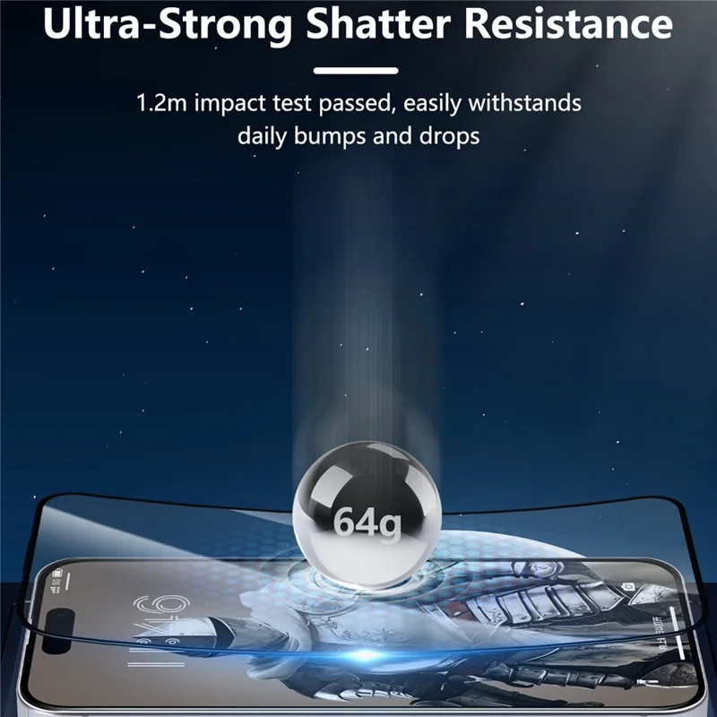 JOYROOM 18MQ11H for iPhone 18 Screen Protector 2.5D Full Coverage Silk Printing High Aluminium-Silicon Glass Clear Anti-dust Film - 4