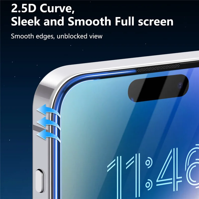 JOYROOM 18MQ11H for iPhone 18 Screen Protector 2.5D Full Coverage Silk Printing High Aluminium-Silicon Glass Clear Anti-dust Film - 5