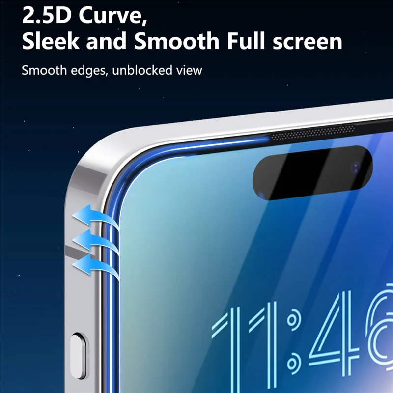 JOYROOM 18MQ11P for iPhone 18 Privacy Screen Protector 2.5D High Aluminium-Silicon Glass Full Coverage Film with Dust Shield - 3