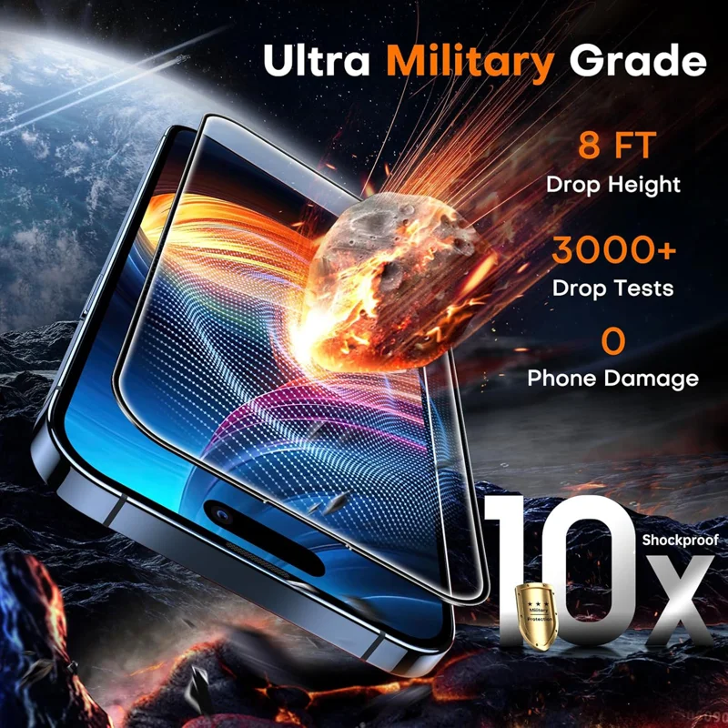 For iPhone 18 HD Full Screen Protector Silk Printing Black Edge High Aluminium-silicon Glass Film - Transparent - 4