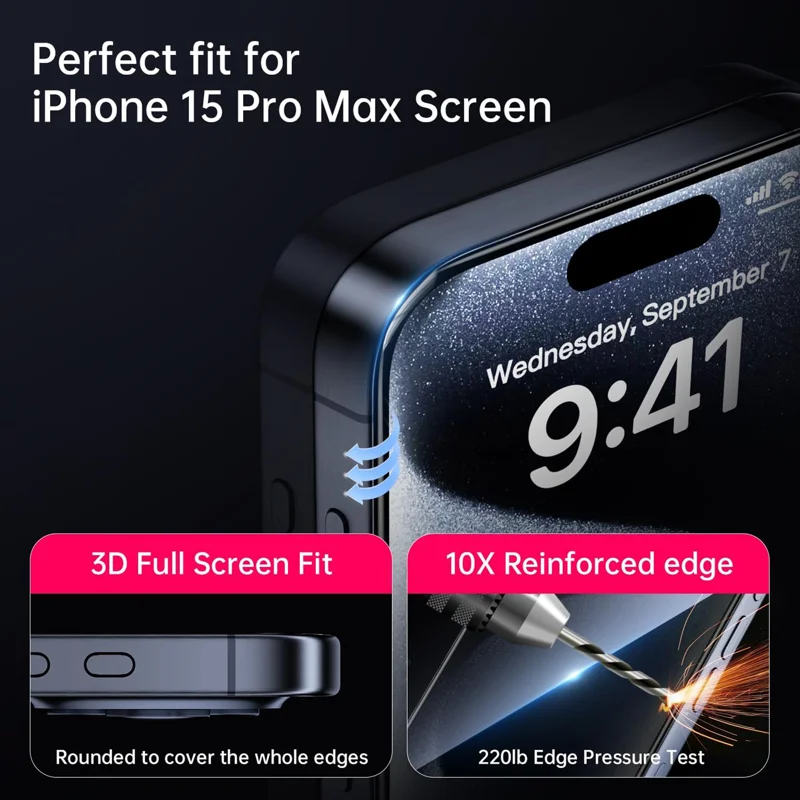 For iPhone 18 HD Full Screen Protector Silk Printing Black Edge High Aluminium-silicon Glass Film - Transparent - 5