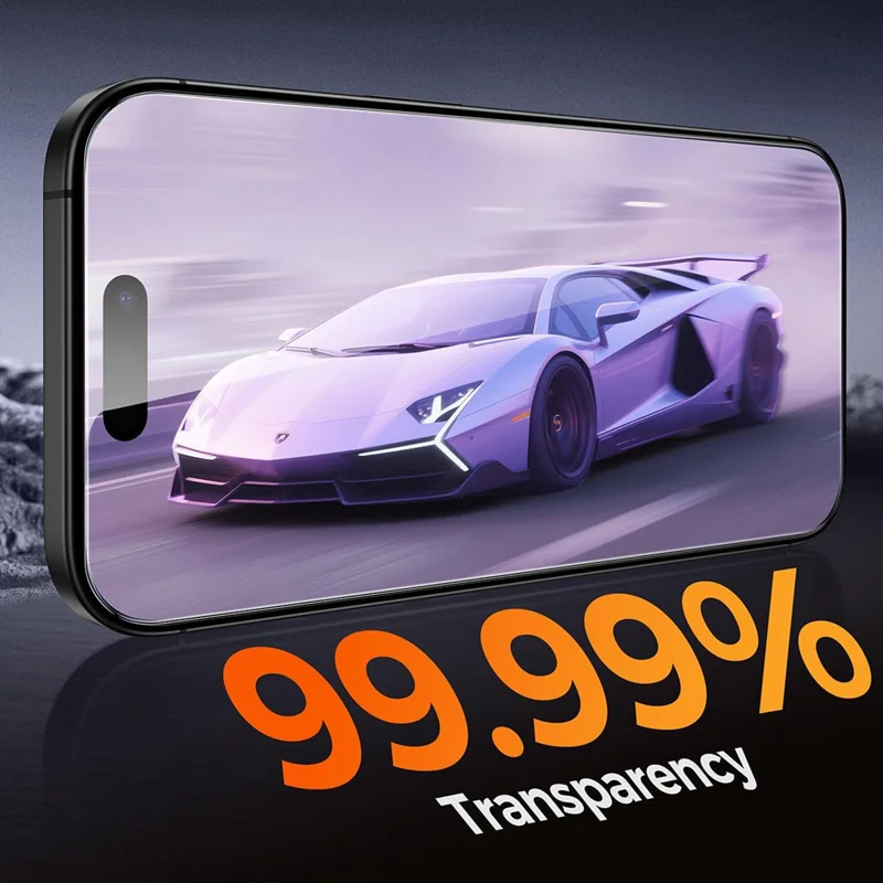 For iPhone 18 HD Full Screen Protector Silk Printing Black Edge High Aluminium-silicon Glass Film - Transparent - 8