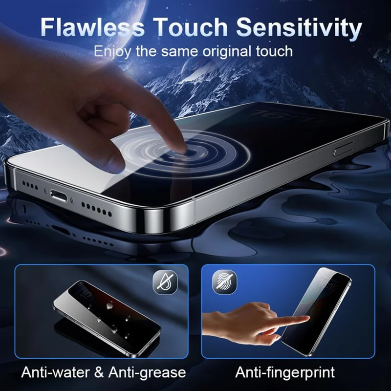 For iPhone 18 Anti Spy Privacy Full Screen Protector Black Edge High Aluminium-silicon Glass Film - Black - 4