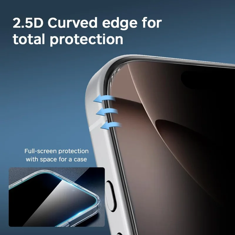 For iPhone 18 Anti Spy Privacy Full Screen Protector Black Edge High Aluminium-silicon Glass Film - Black - 6