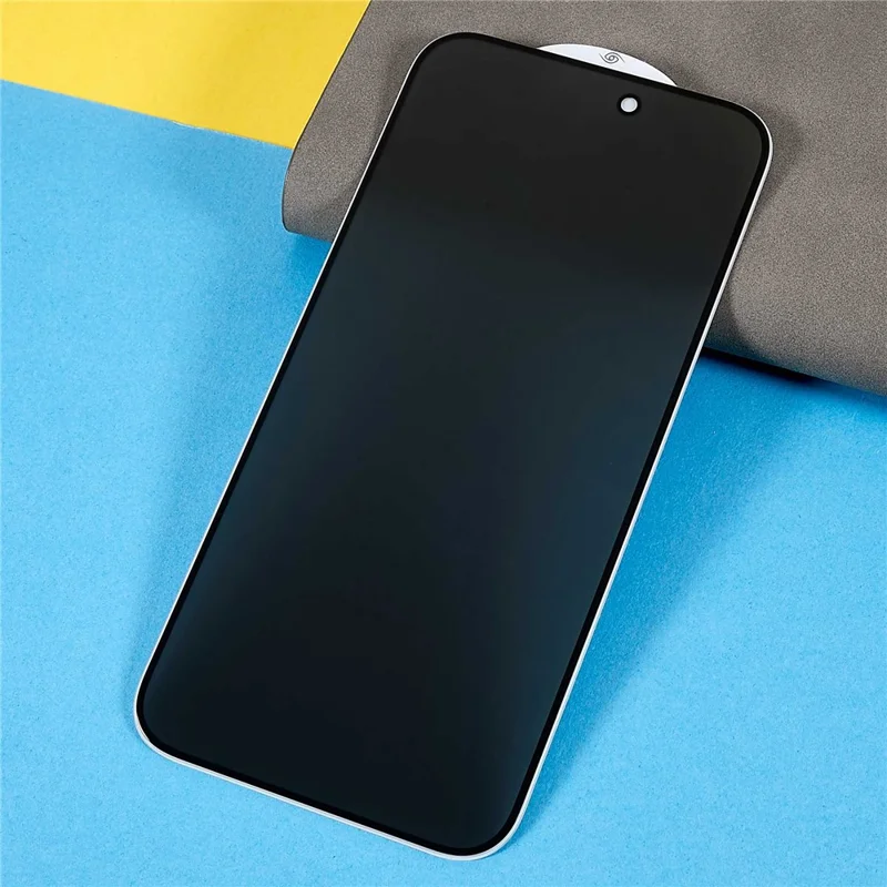 For iPhone 15 Pro Max Anti-Spy Screen Protector Full Coverage Silk Printing Side Glue Tempered Glass Film - 3