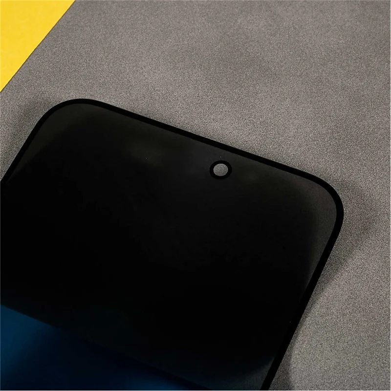 For iPhone 15 Pro Full Coverage Side Glue Tempered Glass Film Silk Printing Anti-Spy Screen Protector - 5