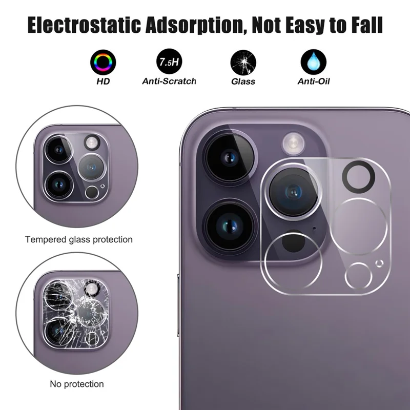 For iPhone 15 Pro Max Anti-scratch Tempered Glass Screen Protector Ultra Clear Film + Camera Lens Protector - 3