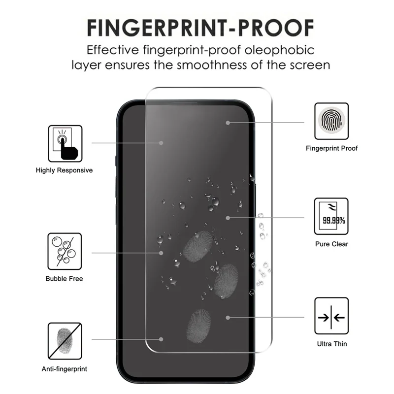 2Pcs 2.5D Arc Edge HD Clear Screen Protector for iPhone 15 , Anti-explosion Tempered Glass Screen Film - 5