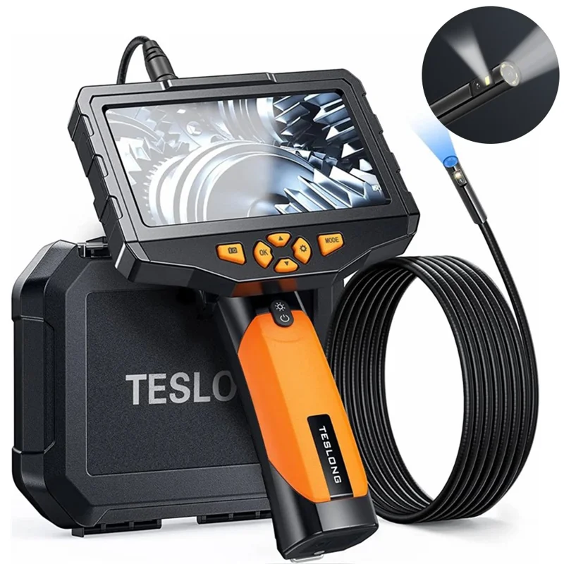 TESLONG NTS300 3m Wire 5.5mm Dual Lens Pipe Inspection Borescope 5.0-inch Screen Industrial Endoscope - 1