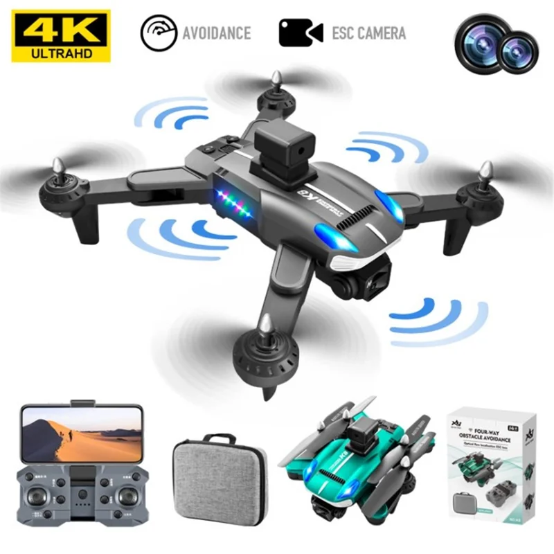 XKJ K8 4K Dual Lens Drone RC Quadcopter 50x Zoom Aerial Photo Aircraft APP Control Airplane with 2 Batteries - Black - 1